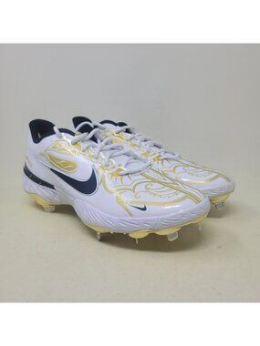 Nike Alpha Huarache Elite 3 Premium Low Men's Size 11.5 White Metallic Gold